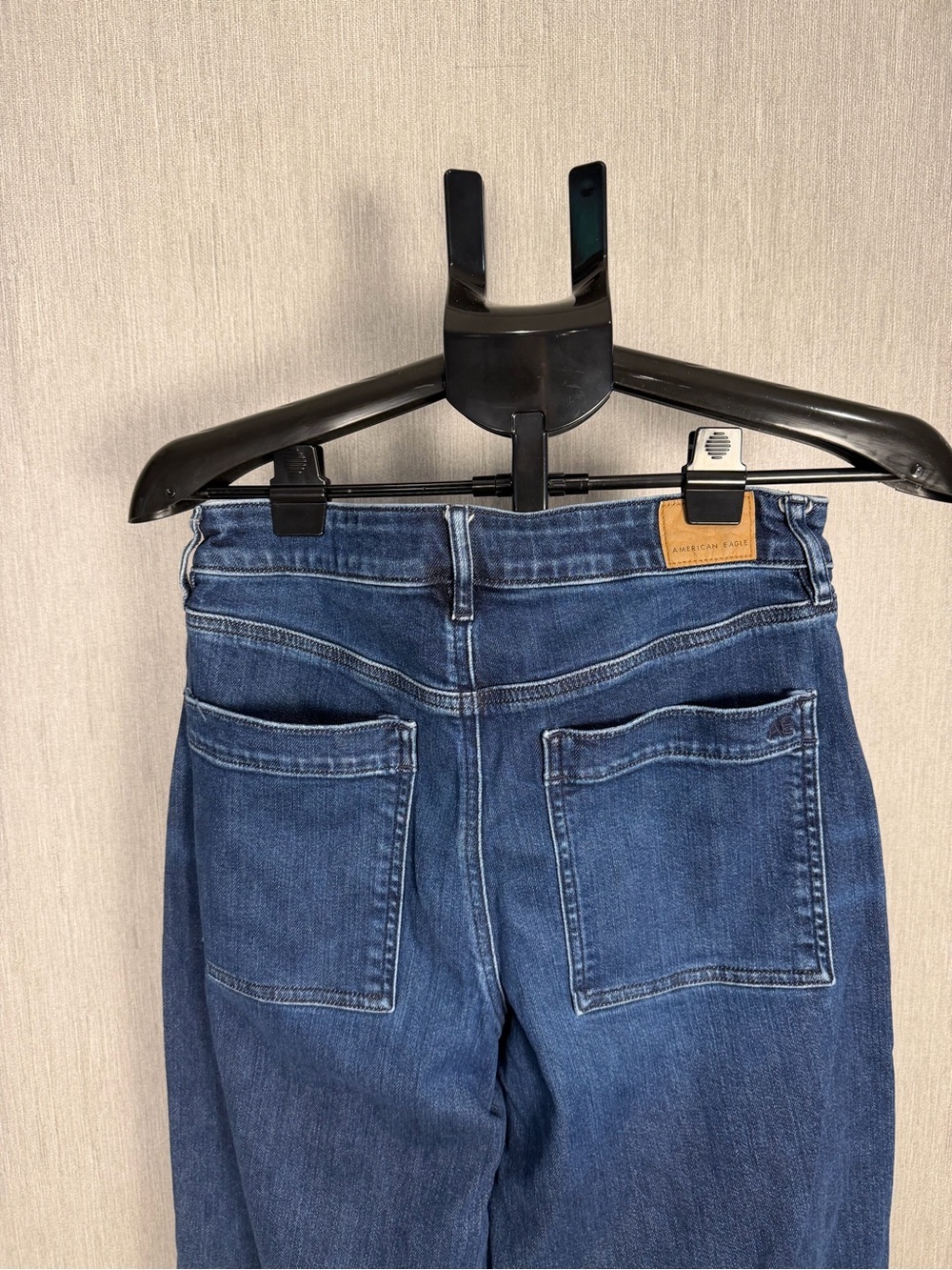 American Eagle Women’s Wide Leg Dark Blue Denim Jeans Size 8 Petite - Picture 5 of 12